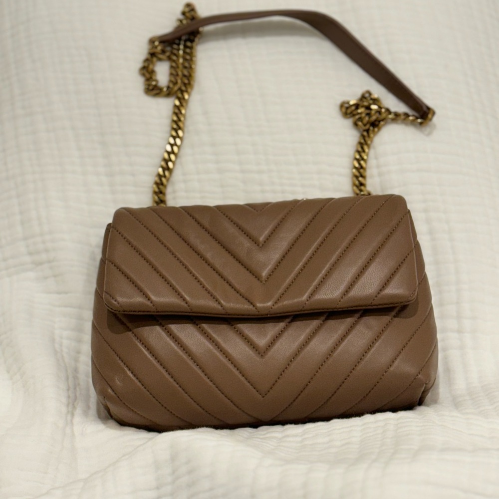 Like New Quince Italian Leather Quilted Convertinle Crossbody Bag